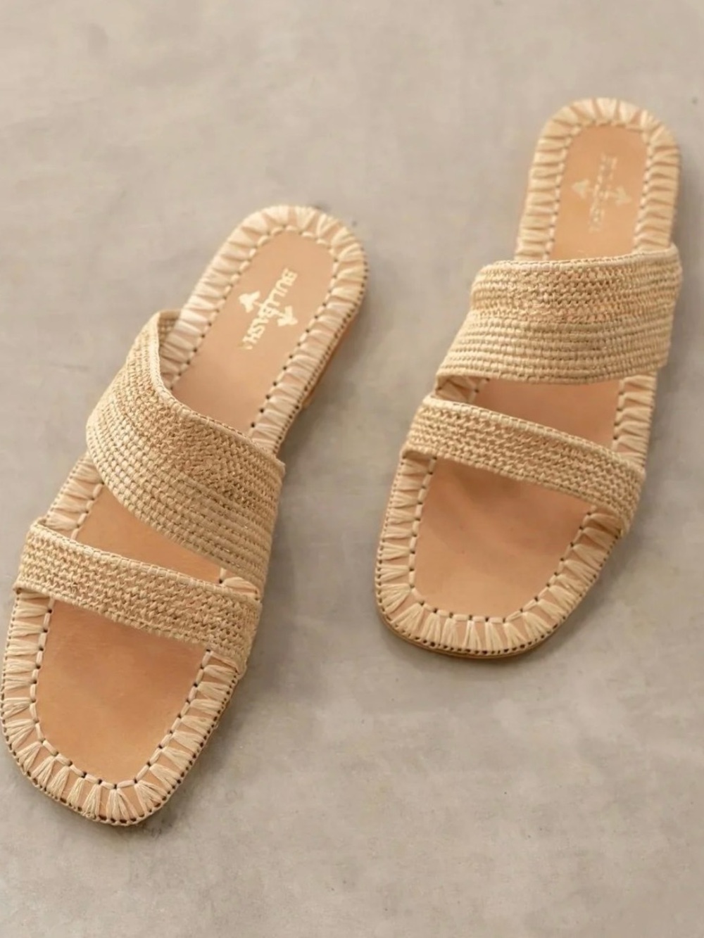 Bulibasha Handmade Woven Slide Sandals – Natural Multicolor NWOT